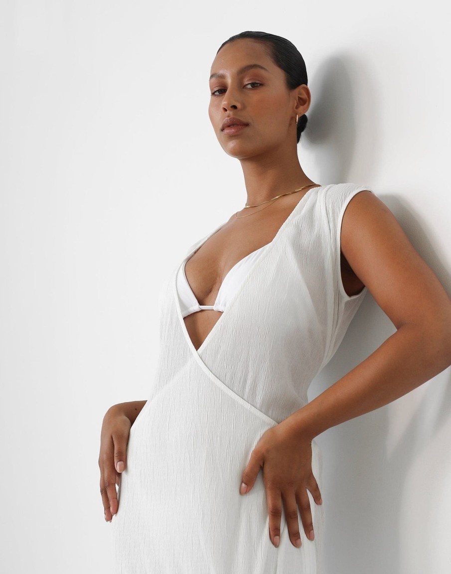 Clothing CHARCOAL CLOTHING Maxi Dresses | Nakuru Maxi Dress (White)