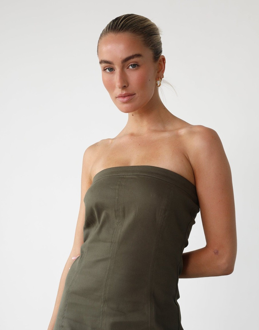 Clothing QTrend Mini Dresses | Lynden Mini Dress (Olive)