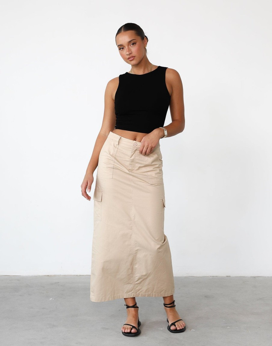 Clothing Charcoal Clothing Skirts | Deena Maxi Skirt (Oat)