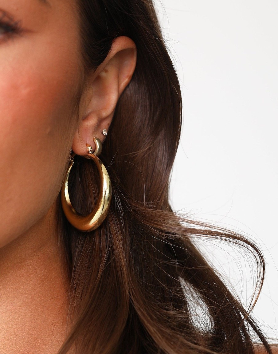 Accessories CHARCOAL Earrings | Aindrea Earrings (Gold)