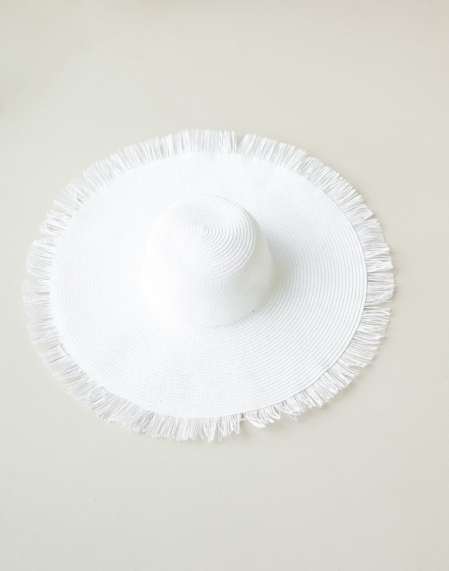 Accessories Charcoal Clothing Hats | Tamara Wide Brim Straw Hat (White)