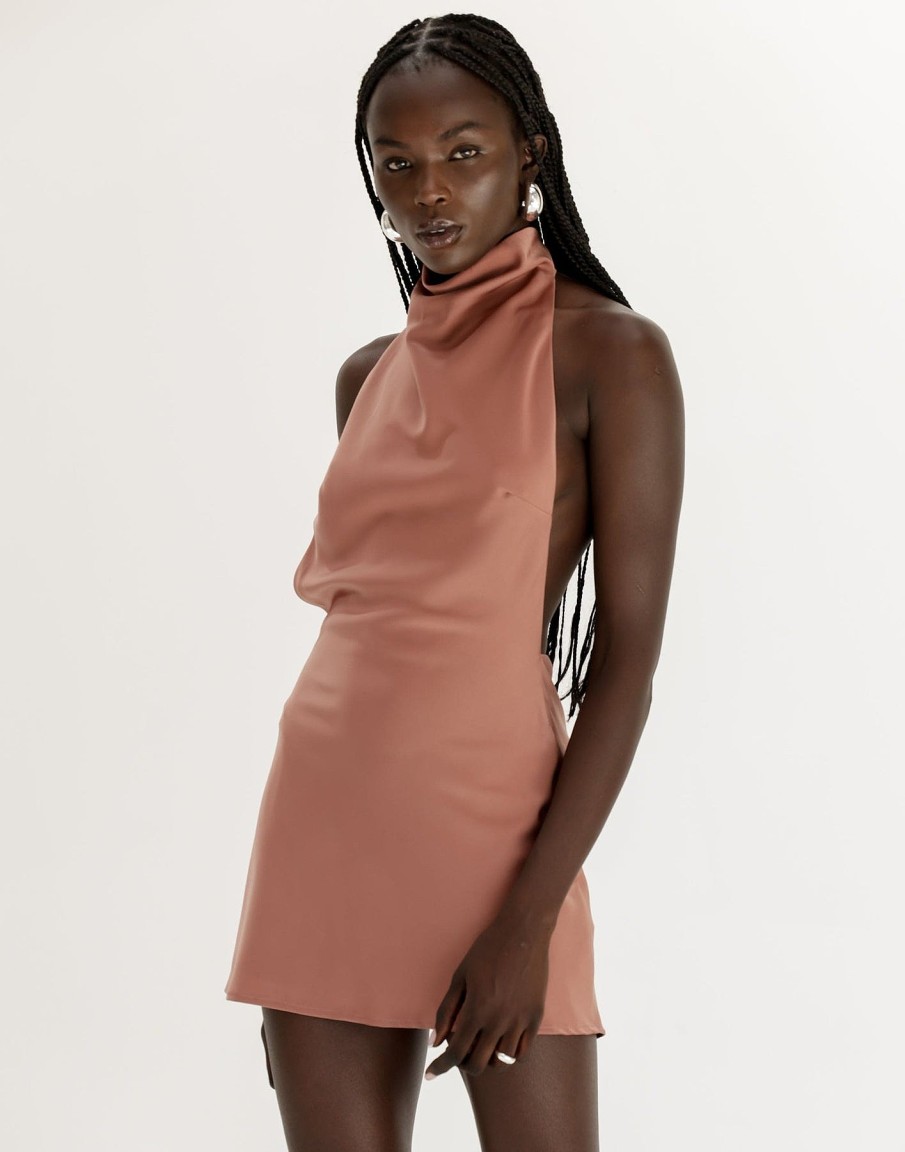 Clothing Charcoal Clothing Partywear | Clara Mini Dress (Dusty Rose)