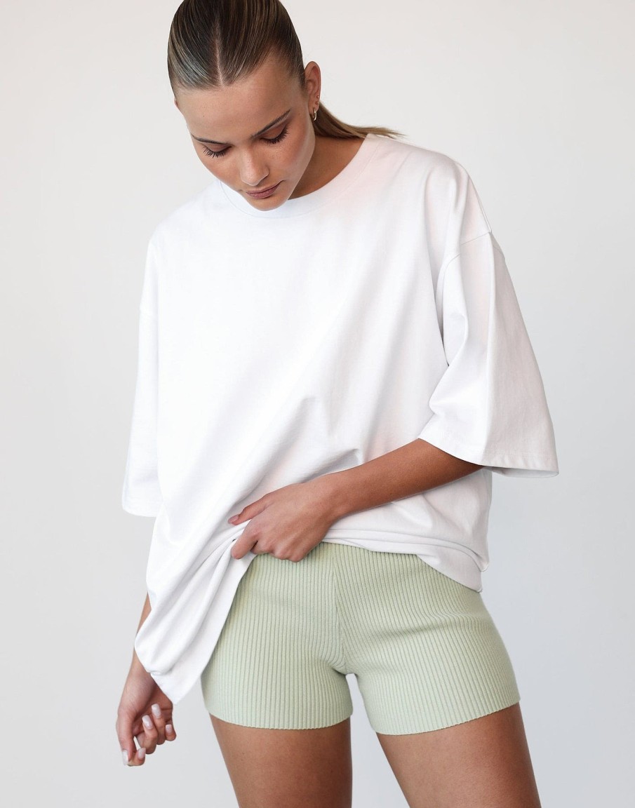 Clothing Charcoal Clothing Knitwear | Self Control Knit Shorts (Sage)