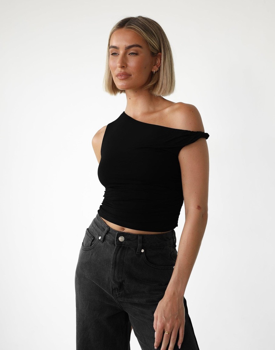 Clothing Charcoal Clothing Basics Edit | Aira Top (Black)