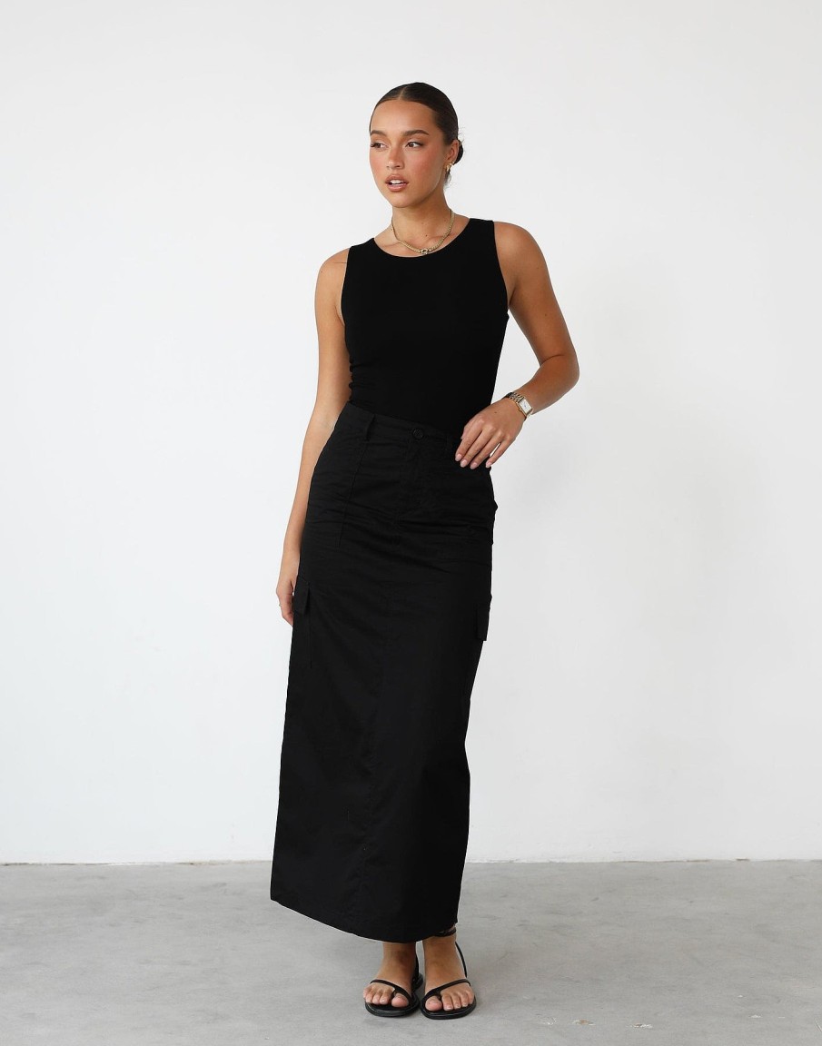 Clothing Charcoal Clothing Skirts | Deena Maxi Skirt (Black)