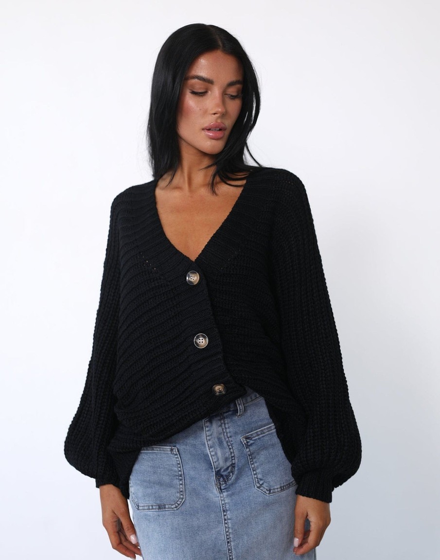 Clothing Paper Heart Knitwear | Marionne Cardigan (Black)