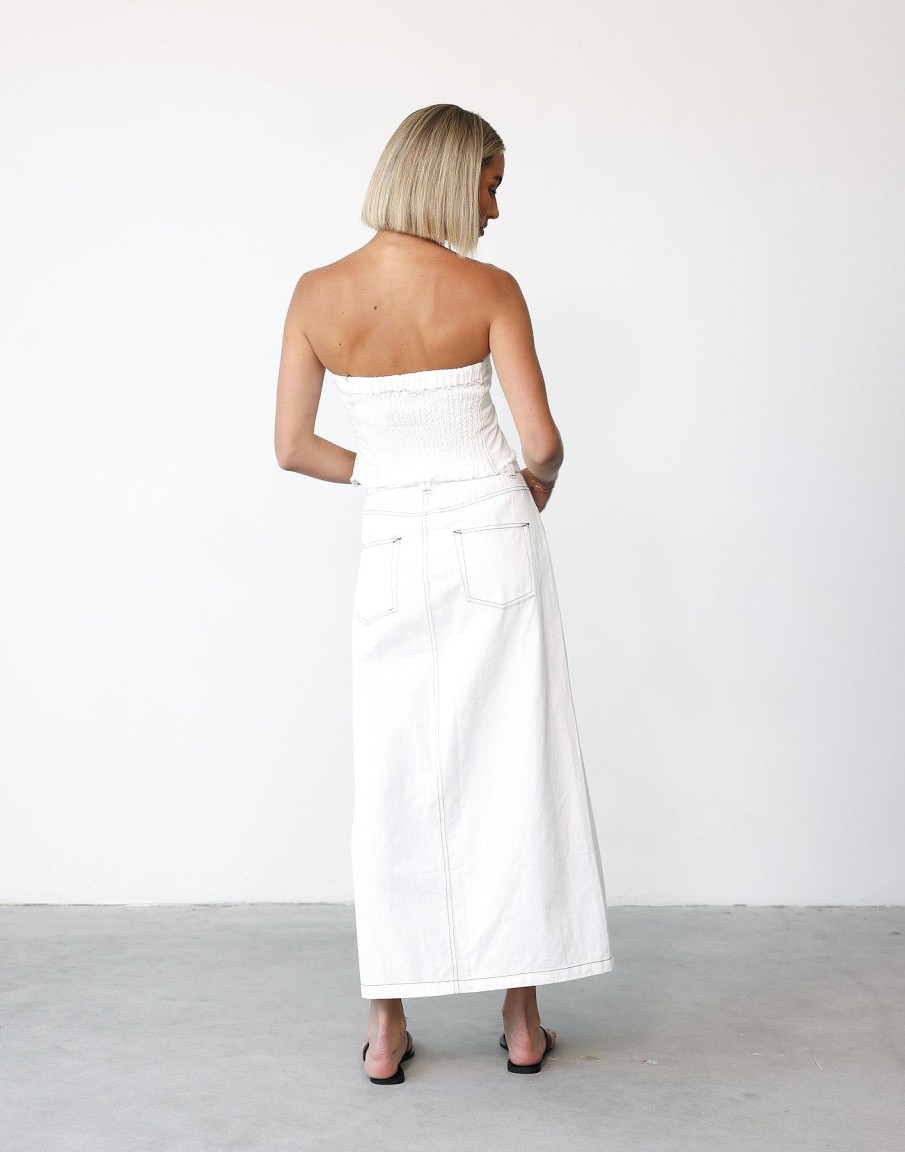 Clothing CHARCOAL Basics Edit | Shrina Maxi Skirt (White)