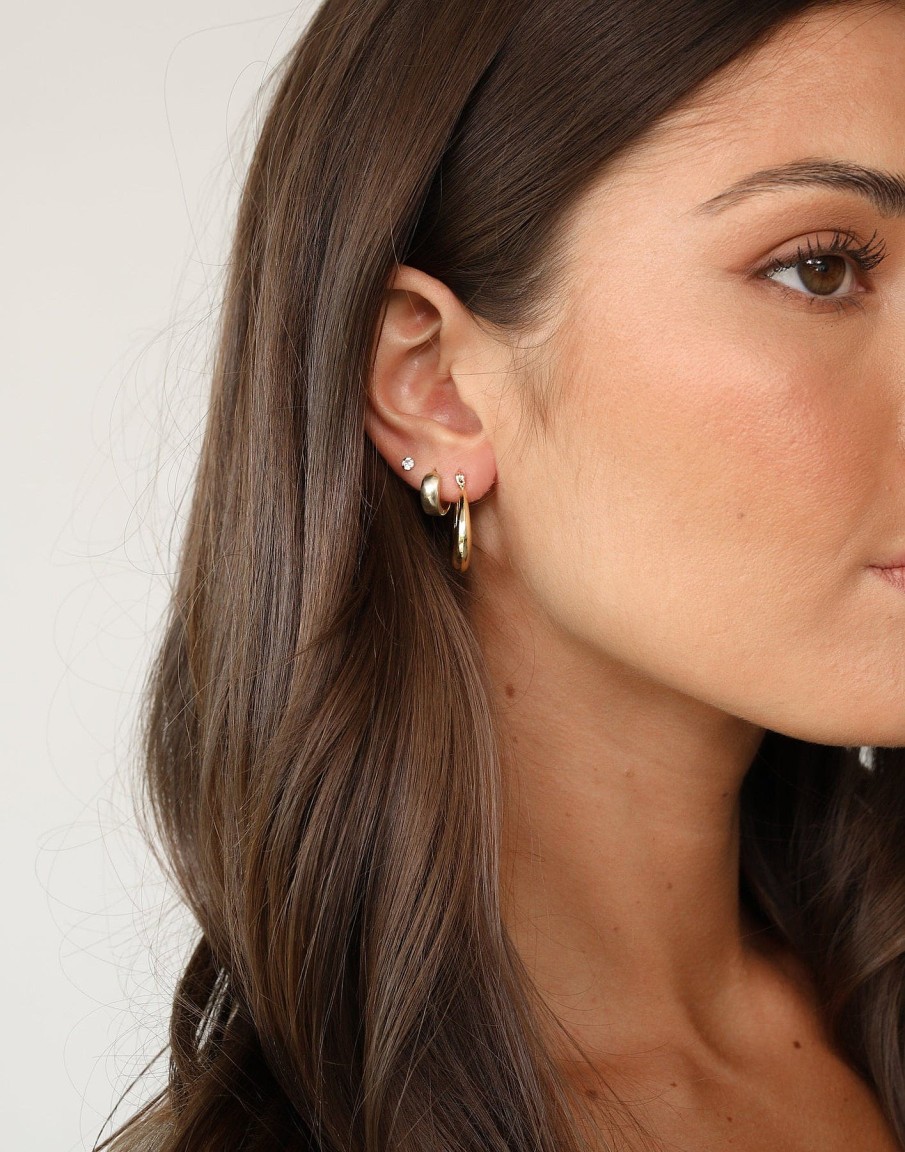 Accessories CHARCOAL Earrings | Jacey Earrings (Gold)