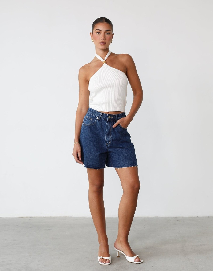 Clothing Style State Crop Tops | Lora Knit Top (White)