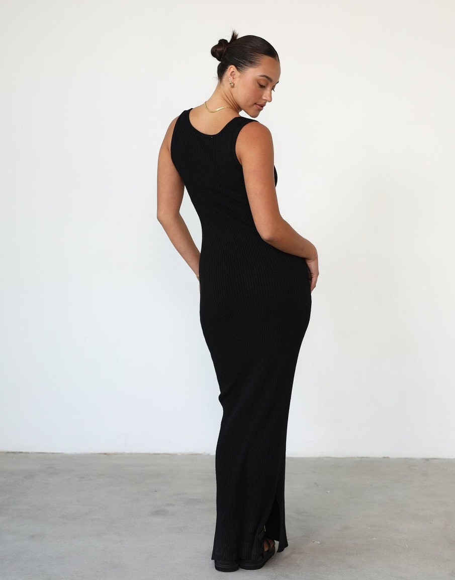 Clothing Pink Diamond Basics Edit | Aja Maxi Dress (Black)