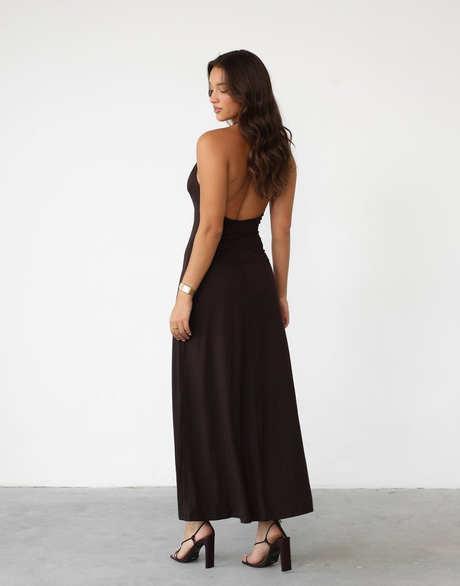 Clothing CHARCOAL Partywear | Victoria Maxi Dress (Chocolate)