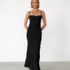 Clothing Charcoal Clothing Partywear | Mya Maxi Dress (Black)