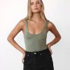 Clothing Charcoal Clothing Basics Edit | Levitate Bodysuit (Pistachio)