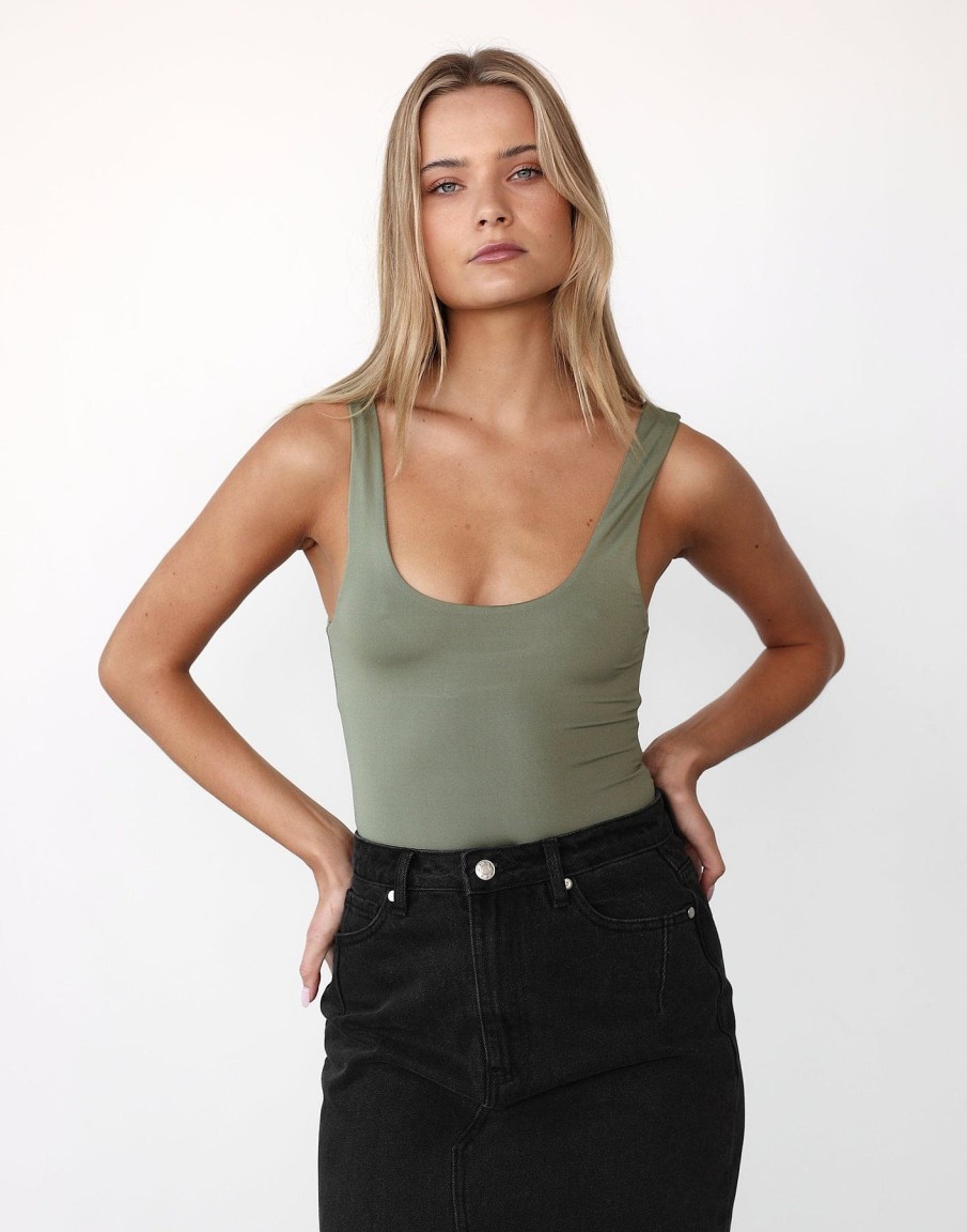 Clothing Charcoal Clothing Basics Edit | Levitate Bodysuit (Pistachio)