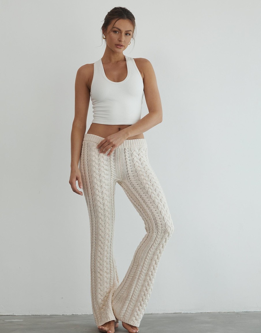 Clothing Lioness Knitwear | Serena Pant (Cream) - By Lioness