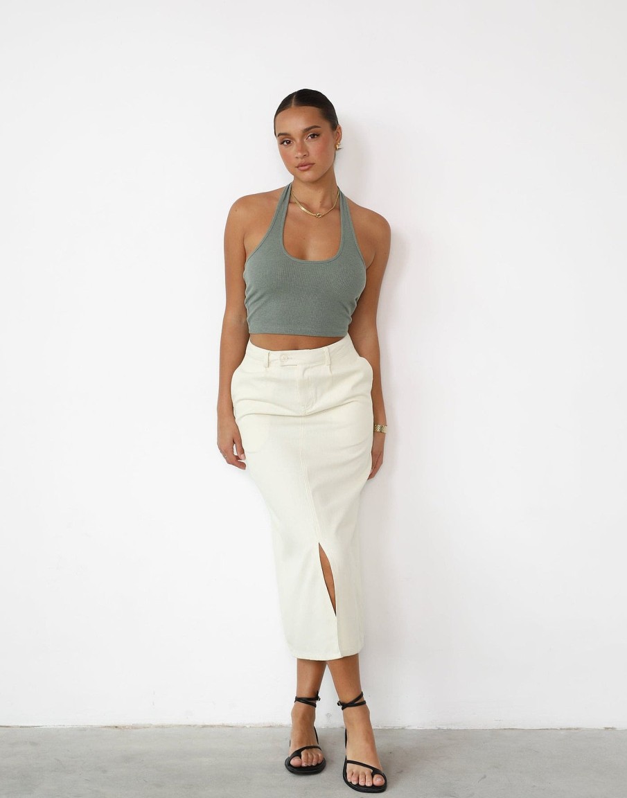 Clothing Luvalot Basics Edit | Leiya Midi Skirt (Beige)