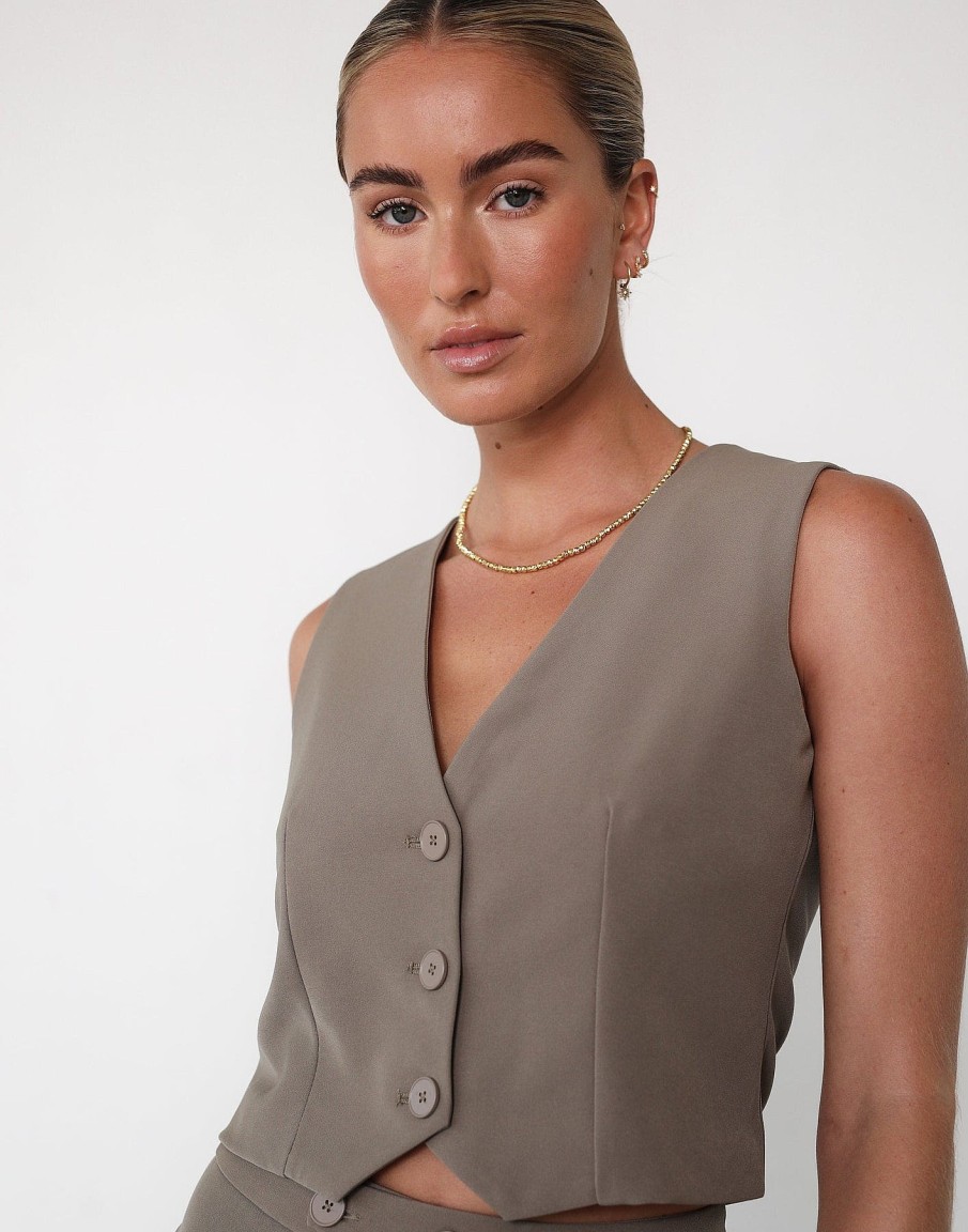 Clothing Charcoal Clothing Workwear | Astylar Vest Top (Tea Leaf)