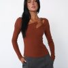 Clothing Style State Workwear | Snoh Long Sleeve Top (Terracotta)