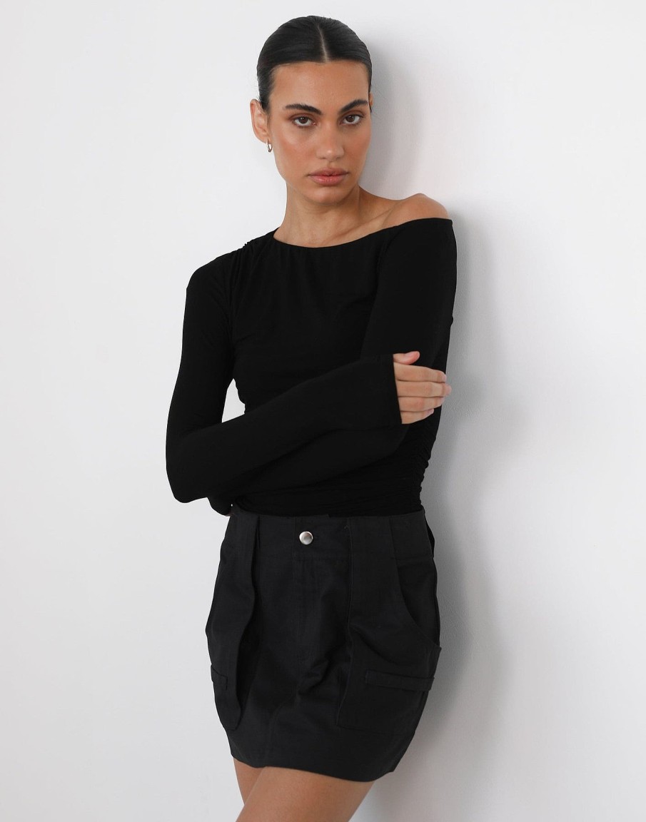 Clothing Alive Girl Basics Edit | Laylah Long Sleeve Top (Black)