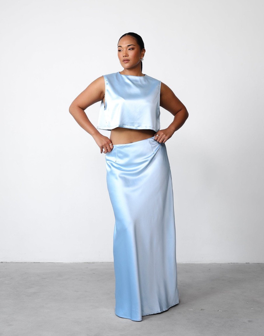 Clothing Charcoal Clothing Partywear | Sincerity Maxi Skirt (Ice Blue)