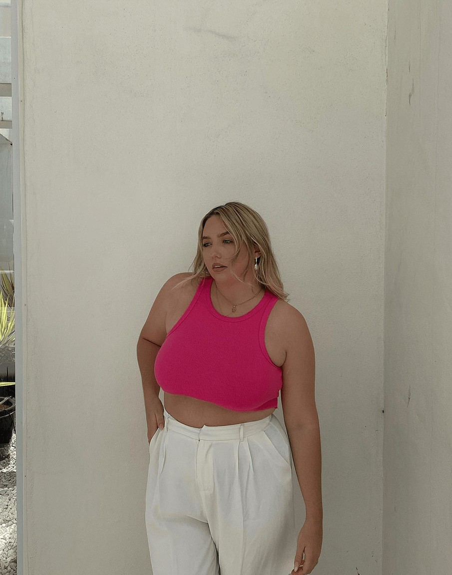 Clothing Charcoal Clothing Basics Edit | Emerie Tank Top (Hot Pink)