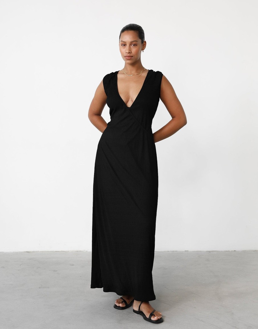 Clothing CHARCOAL CLOTHING Maxi Dresses | Nakuru Maxi Dress (Black)