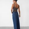 Clothing Charcoal Clothing Denim Edit | Drew Denim Midi Skirt (Dark Denim)