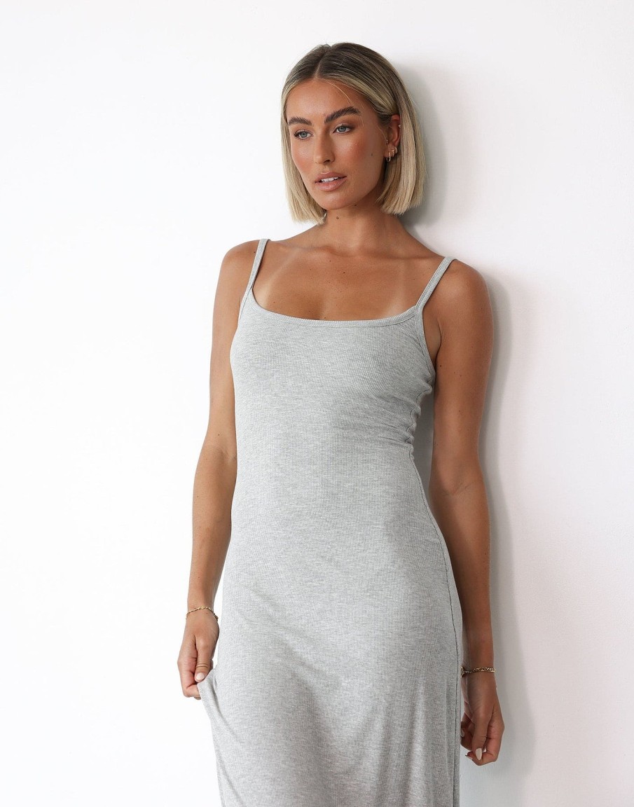 Clothing CHARCOAL Basics Edit | Helia Maxi Dress (Grey Marle)