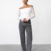 Clothing Qtrend Crop Tops | Kellie Long Sleeve Top (White)