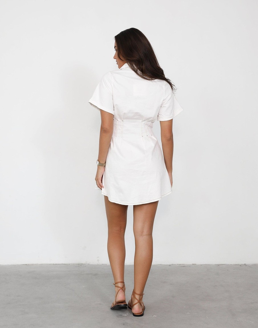 Clothing CHARCOAL CLOTHING Denim Edit | Bindi Mini Dress (White)