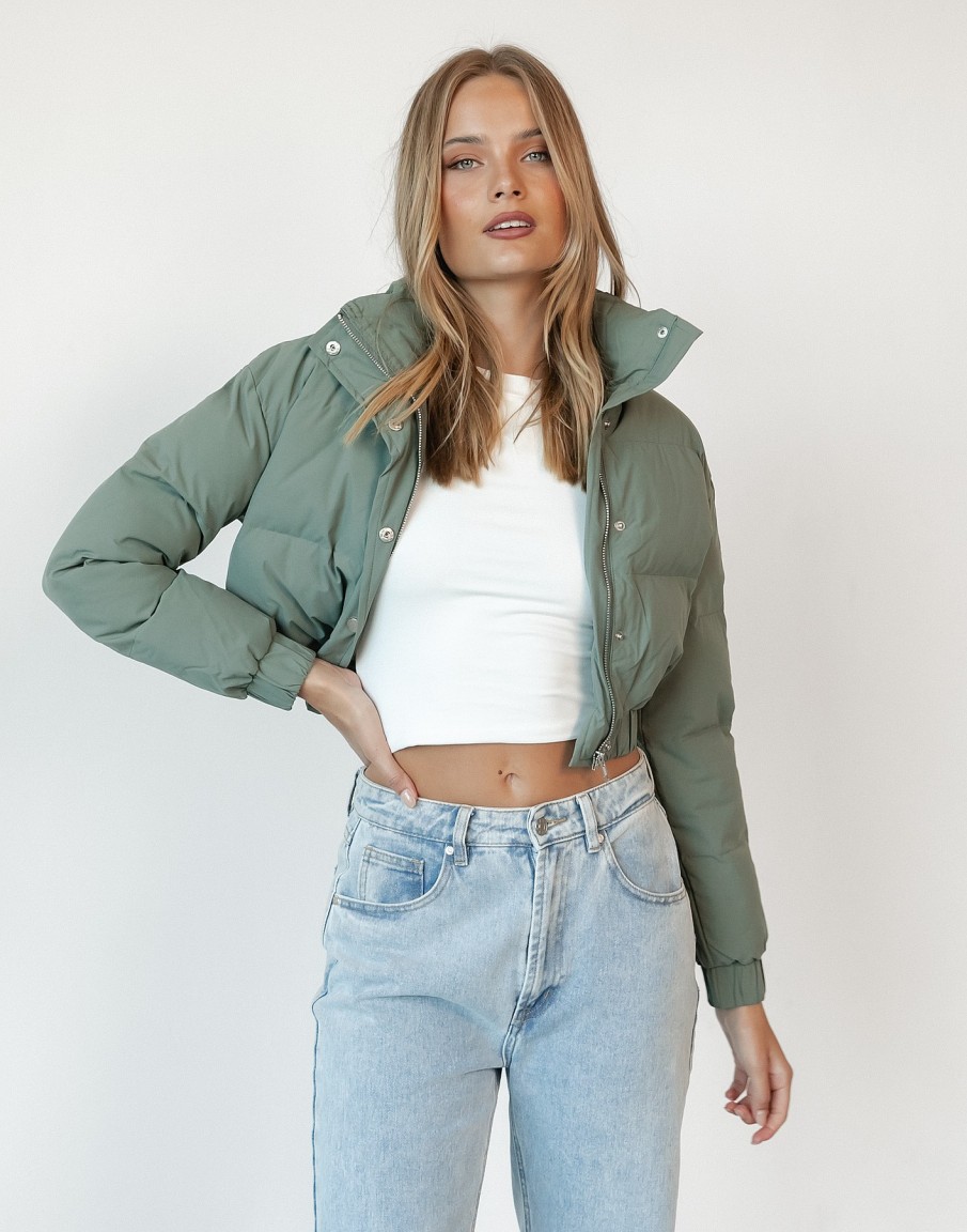 Clothing Luvalot Jackets + Coats | Robbie Puffer Jacket (Khaki)