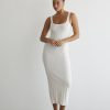 Clothing Charcoal Clothing Partywear | Ephemeral Maxi Dress (Cream)