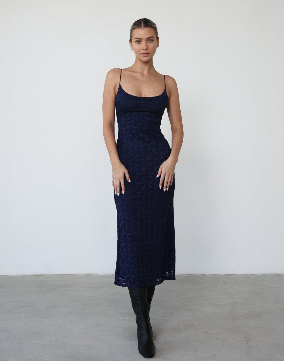 Clothing Luvalot Midi Dresses | Araceli Midi Dress (Navy)