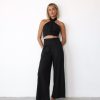 Clothing CHARCOAL Crop Tops | Ashly Top (Black)