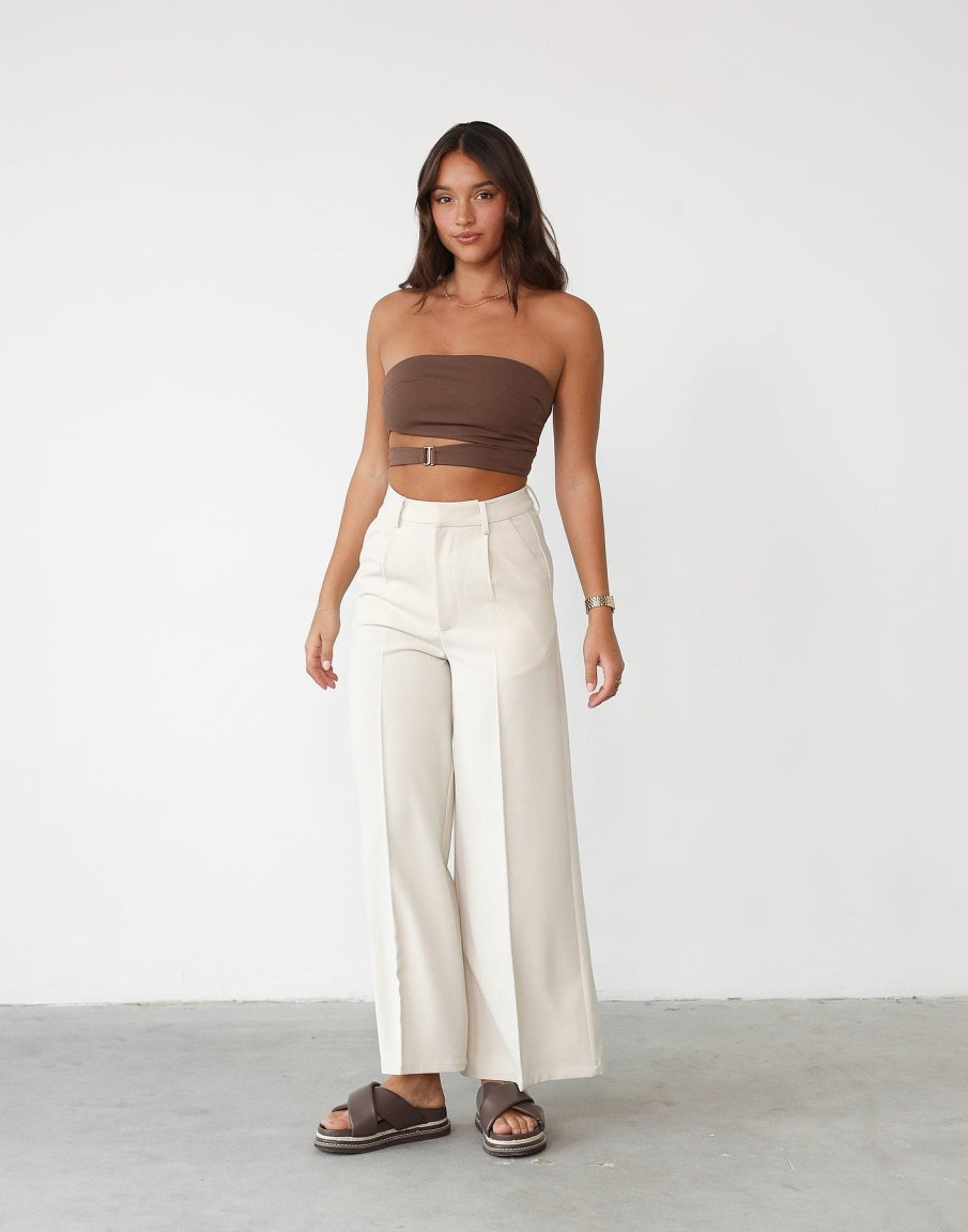 Clothing Q-Trend Crop Tops | Kristin Top (Chocolate)