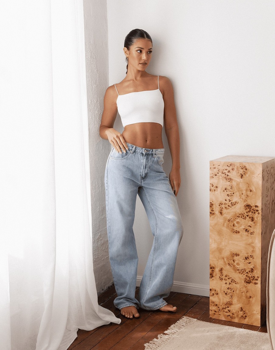 Clothing Charcoal Clothing Basics Edit | Tammy Crop Top (White)