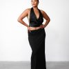 Clothing Charcoal Clothing Partywear | Heidi Halter Top (Black)