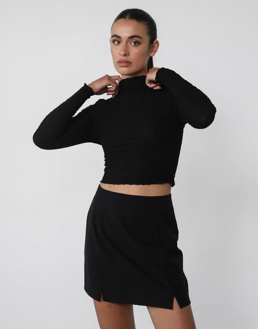 Clothing Style State Partywear | Jax Long Sleeve Top (Black)