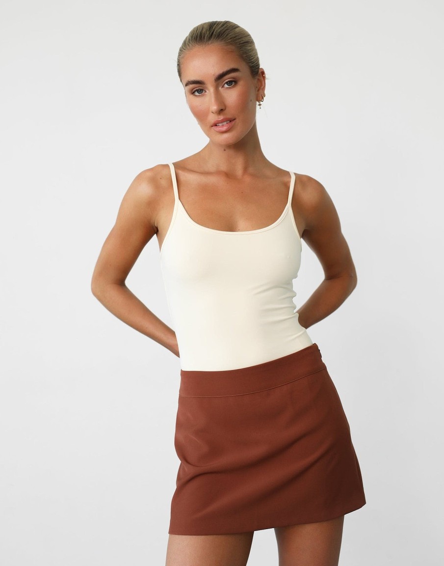 Clothing Charcoal Clothing Basics Edit | Ashwood Mini Skirt (Clay)