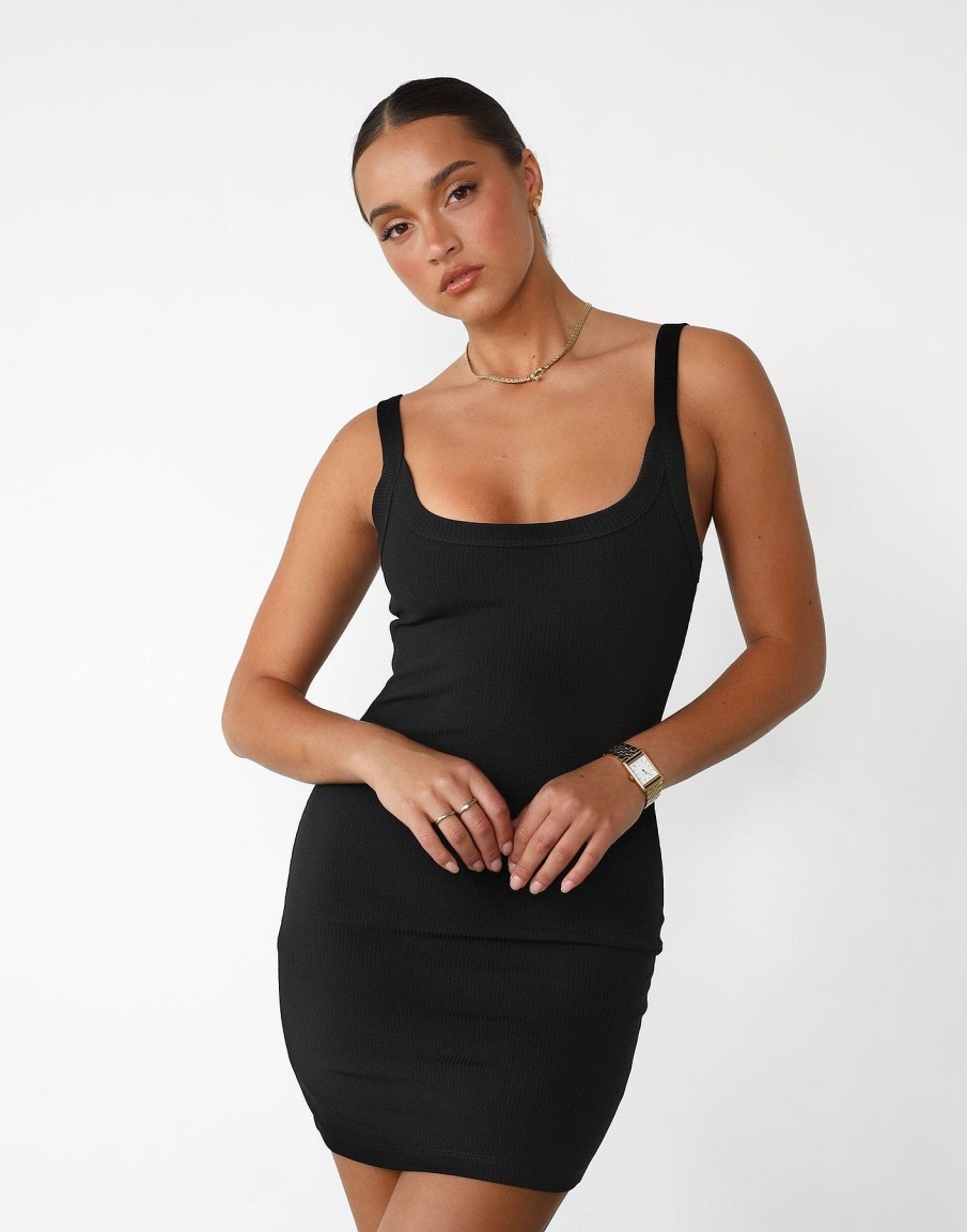 Clothing QTrend Basics Edit | Skyler Mini Dress (Black)