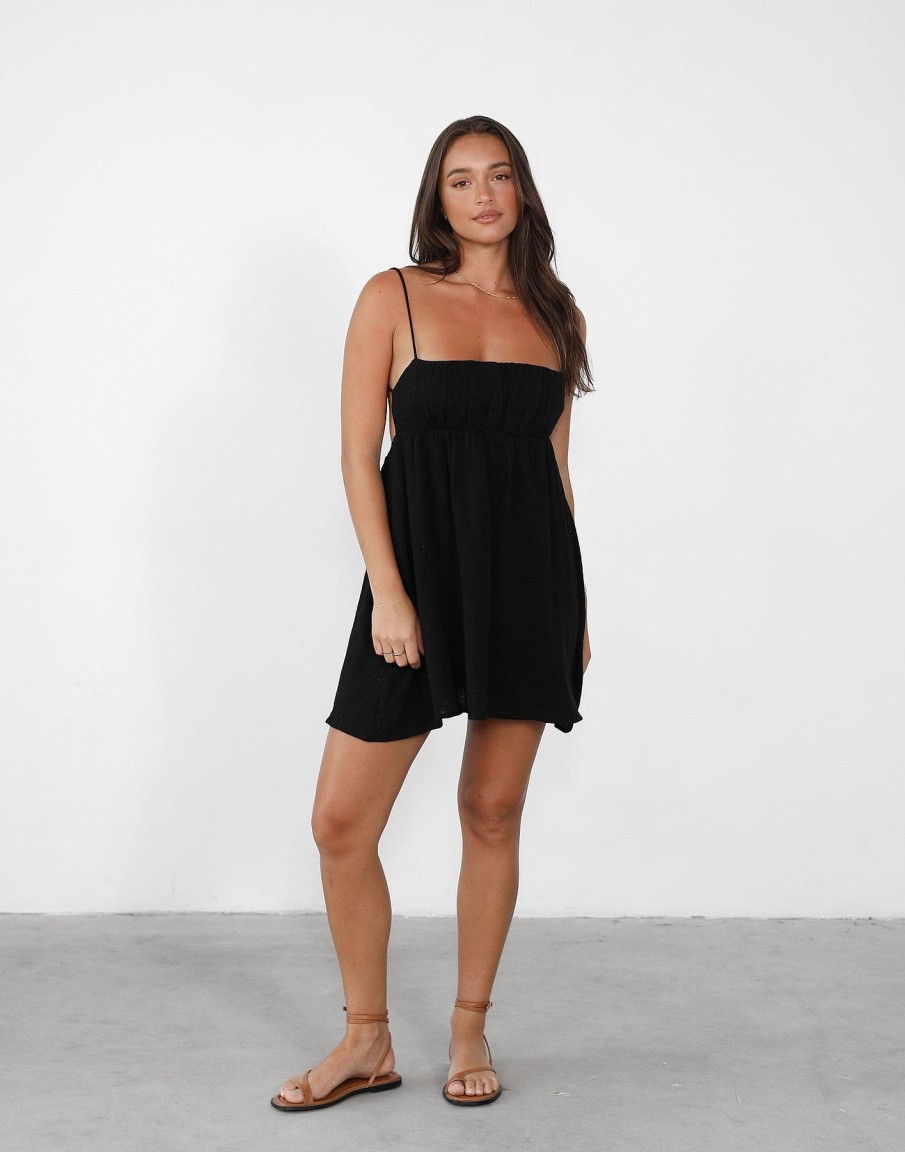 Clothing Charcoal Clothing Mini Dresses | Imelda Mini Dress (Black)