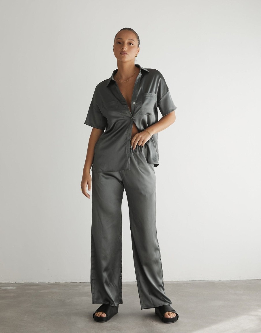 Clothing Charcoal Clothing Basics Edit | Martha Pants (Slate)