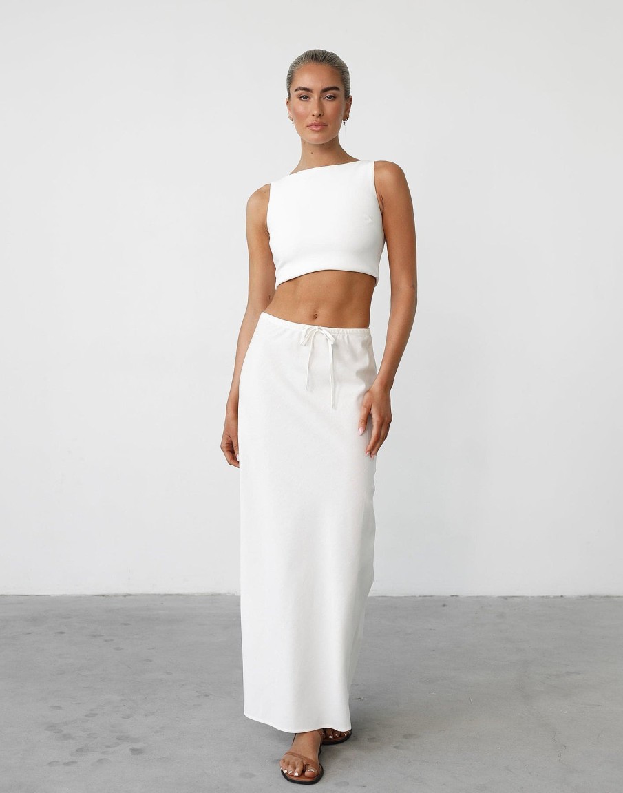 Clothing Vogue Max Skirts | Darna Maxi Skirt (White)