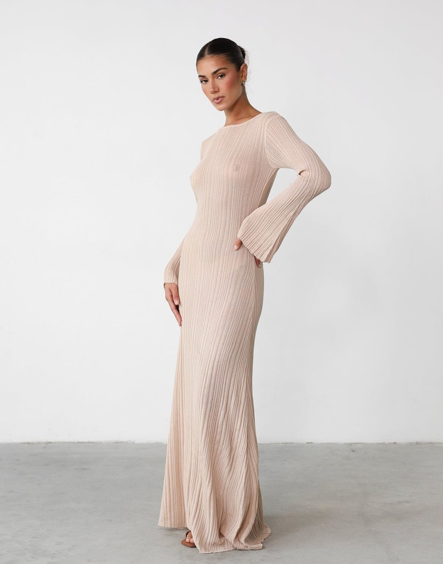 Clothing Q-Trend Maxi Dresses | Harmonia Maxi Dress (Beige)