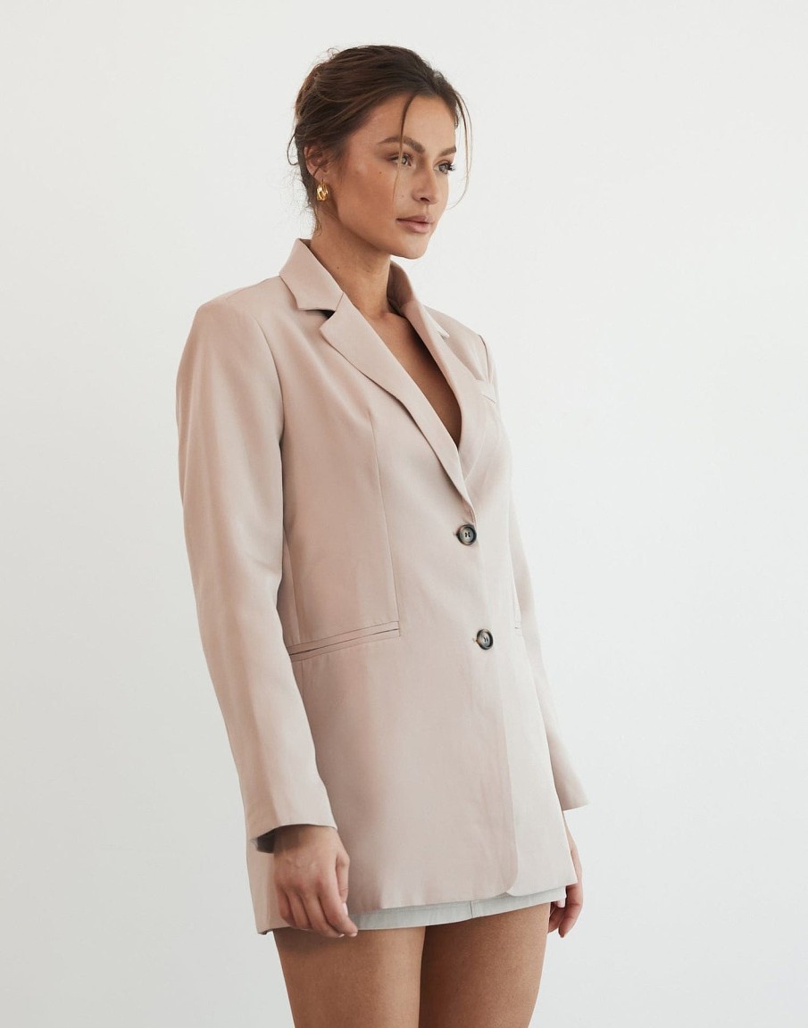 Clothing Pink Diamond Blazers | Dahlia Blazer (Beige)