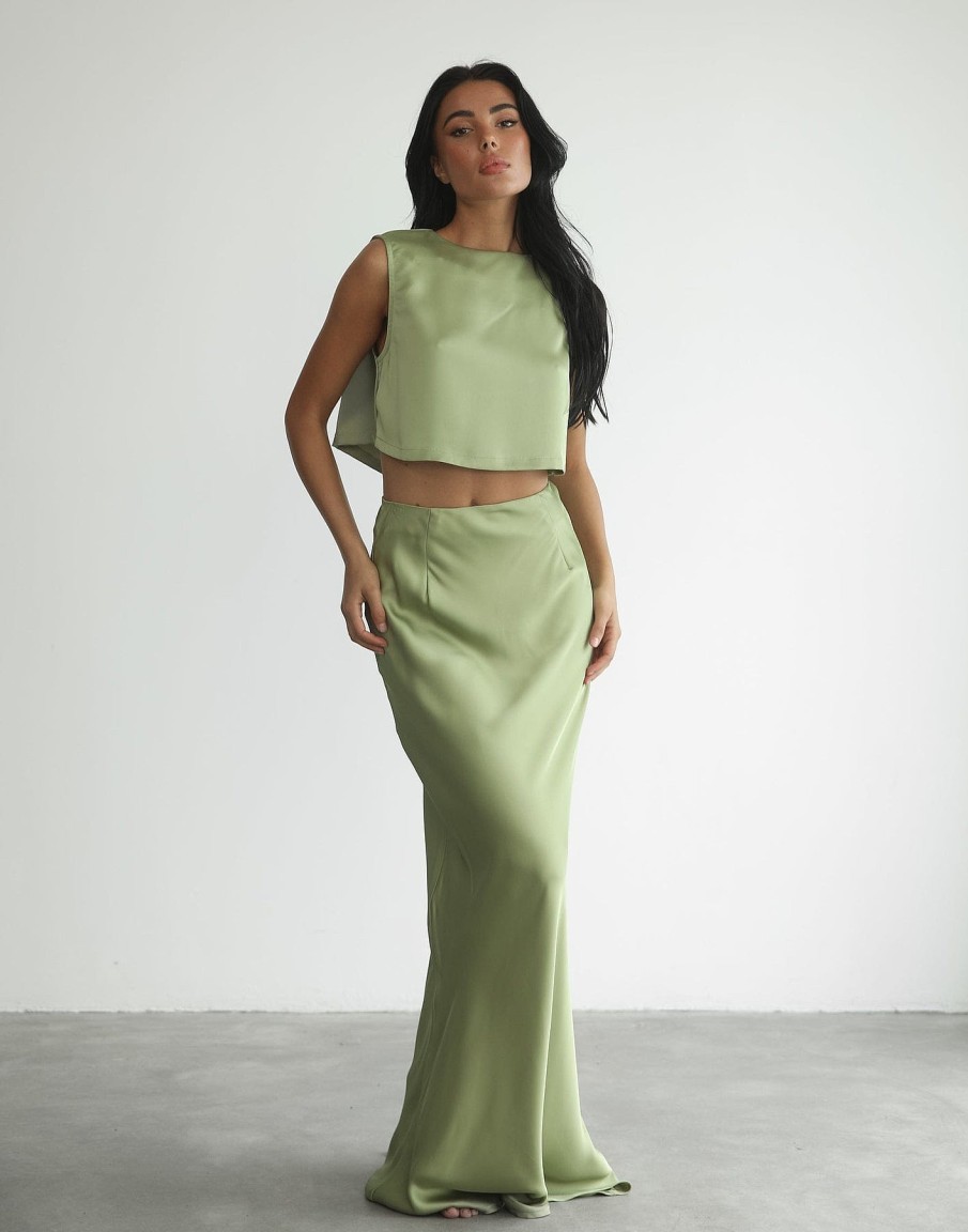 Clothing Charcoal Clothing Skirts | Sincerity Maxi Skirt (Sage)