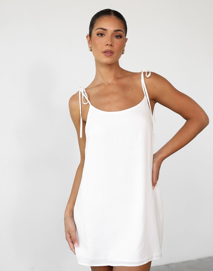 Clothing Charcoal Clothing Mini Dresses | Leighton Mini Dress (White)