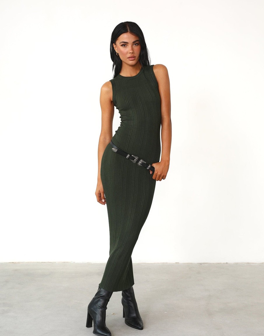 Clothing Charcoal Clothing Maxi Dresses | Hunter Maxi Dress (Moss)