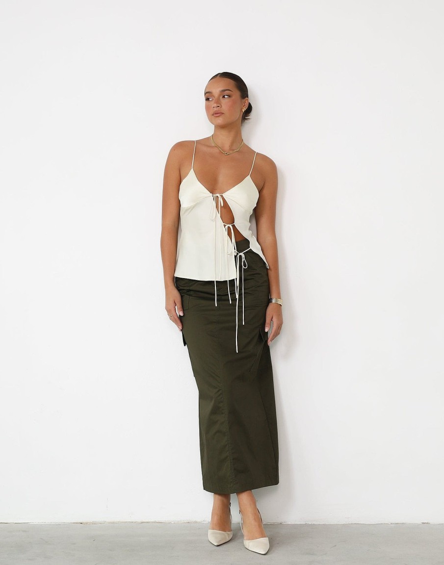 Clothing Charcoal Clothing Skirts | Deena Maxi Skirt (Burnt Olive)