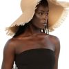 Accessories Charcoal Clothing Hats | Tamara Wide Brim Straw Hat (Caramel)